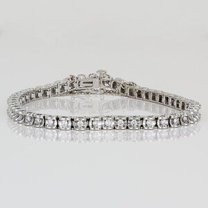 10K White Gold Diamond Tennis Bracelet 1.25ct Vintage Anniversary by Orla Vagn